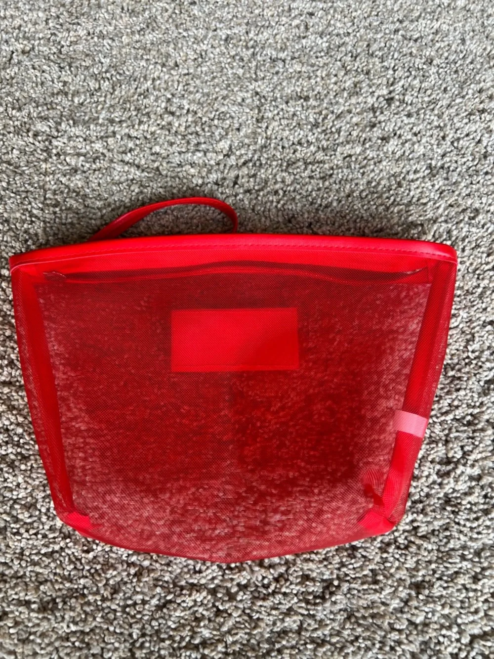 Nordstrom Beauty Red Mesh Wristlet Cosmetic Pouch